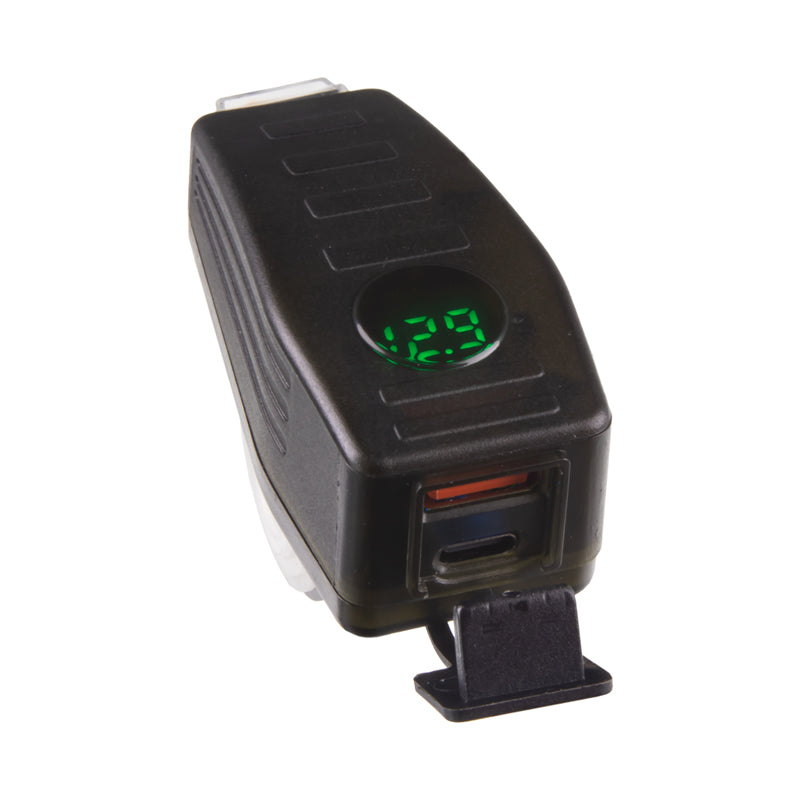 Nabíječka USB STU 34707 s voltmetrem na motocykl