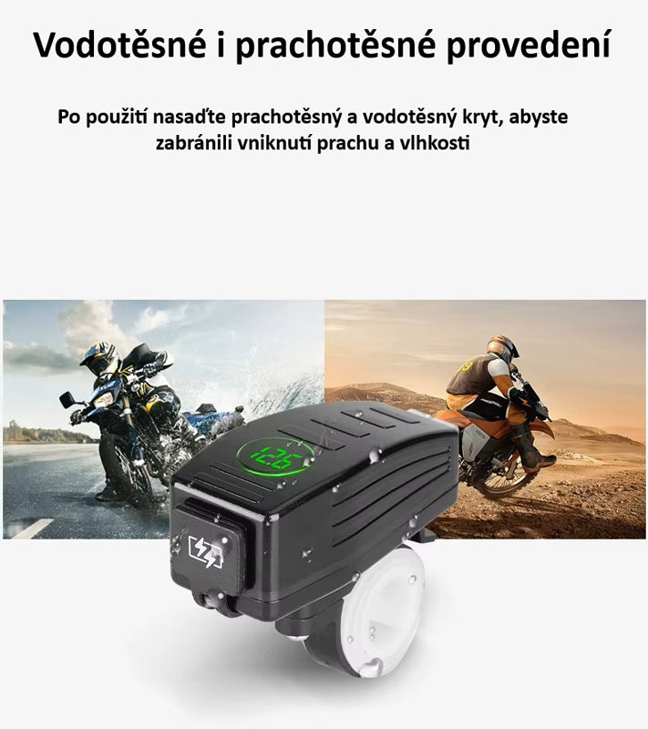 Nabíječka USB STU 34707 s voltmetrem na motocykl