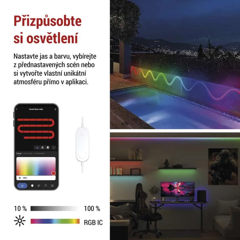 Smart LED pásek 24W RGBIC EMOS ZPW313I Neon 3m WiFi Tuya