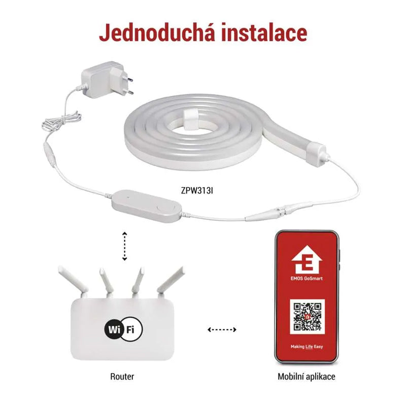 Smart LED pásek 24W RGBIC EMOS ZPW313I Neon 3m WiFi Tuya