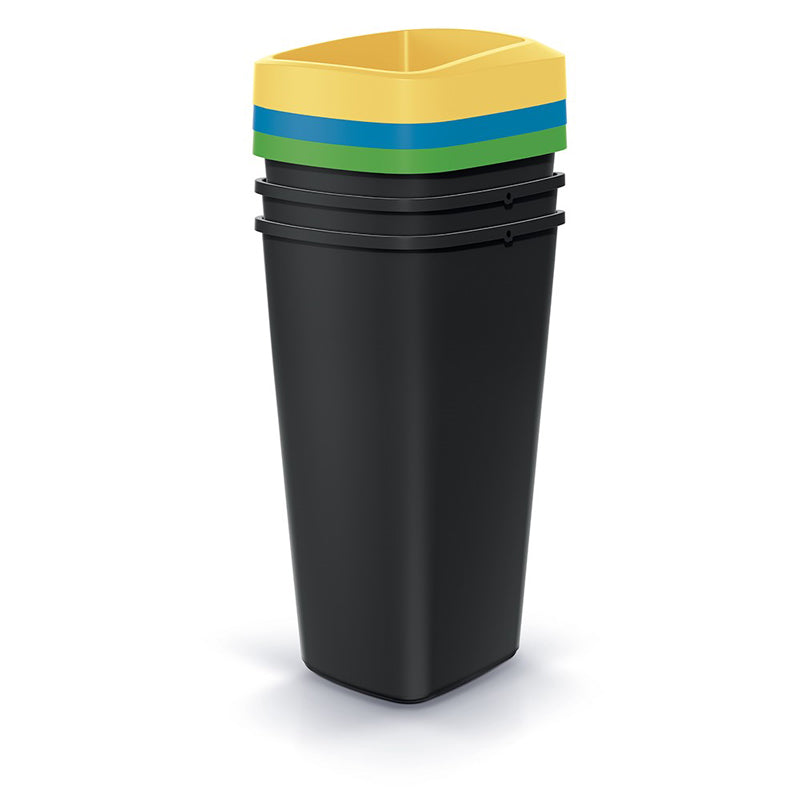 Koš odpadkový COMPACTA Q DROP SET černý 3x25l