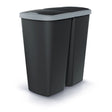 Koš odpadkový COMPACTA Q DUO černá se světle šedým víkem 45l