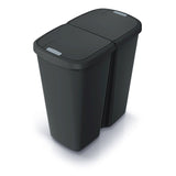 Koš odpadkový COMPACTA Q DUO recyklovaná černá s černým víkem 45l