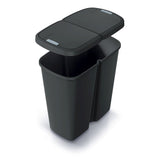 Koš odpadkový COMPACTA Q DUO recyklovaná černá s černým víkem 45l