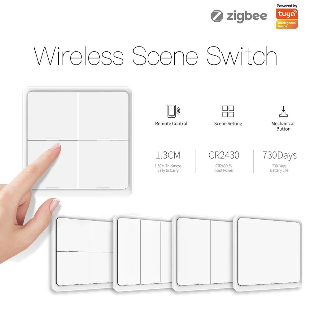 Smart vypínač osvětlení MOES 4 Gang ZigBee Tuya