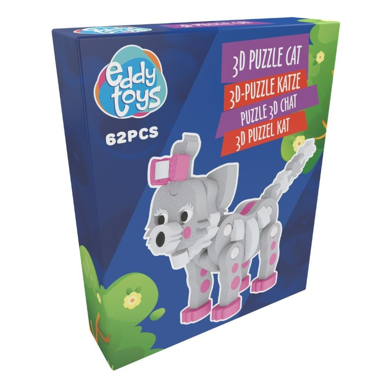 Puzzle 3D kočka 62 dílků