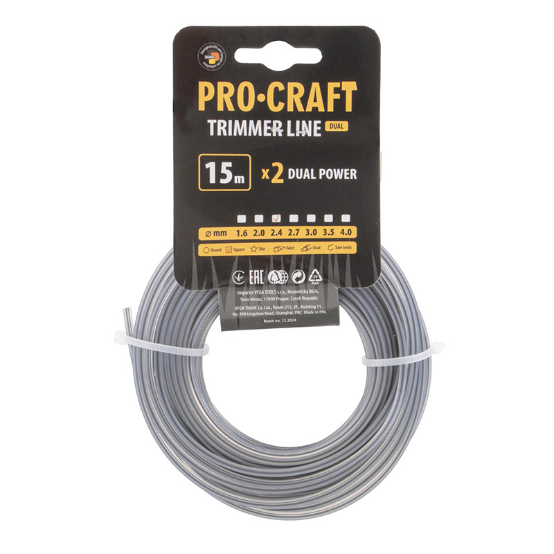 Struna PROCRAFT KV/J 2,4mm 15m hranatá