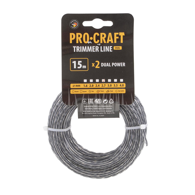 Struna PROCRAFT SP/J 2,7mm 15m spirálová