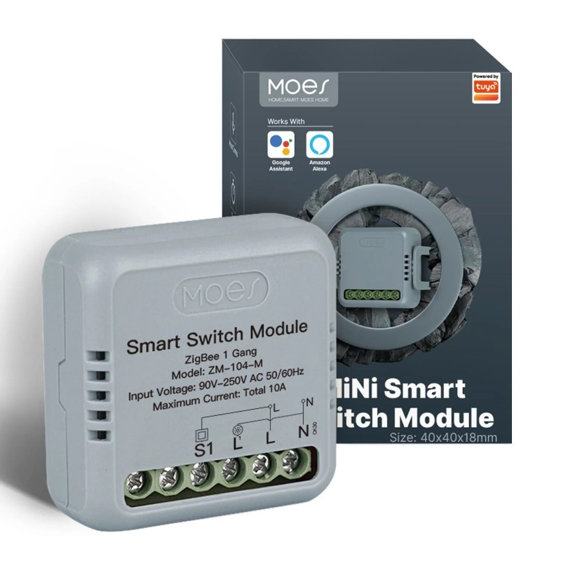 Smart ovladač osvětlení MOES Switch Module ZM-104-M Mini ZigBee Tuya