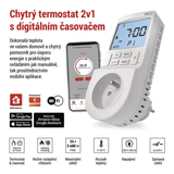 Smart termostat EMOS do zásuvky s funkcí digitálního časovače 2v1 s WiFi