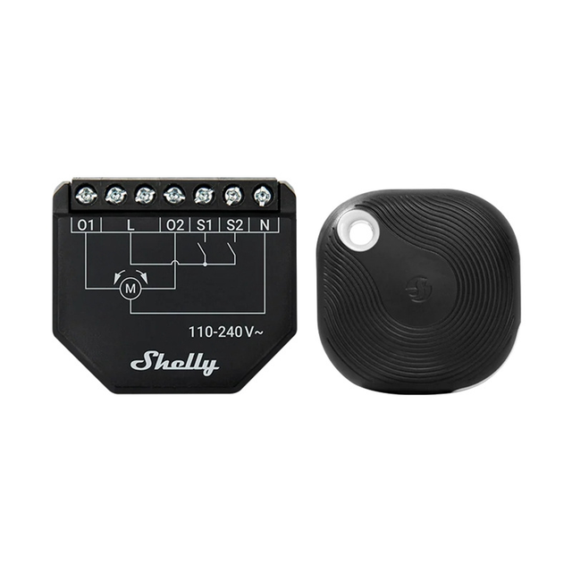 Smart ovladač žaluzií a rolet SHELLY Shutter + BLU Button Tough 1 WiFi