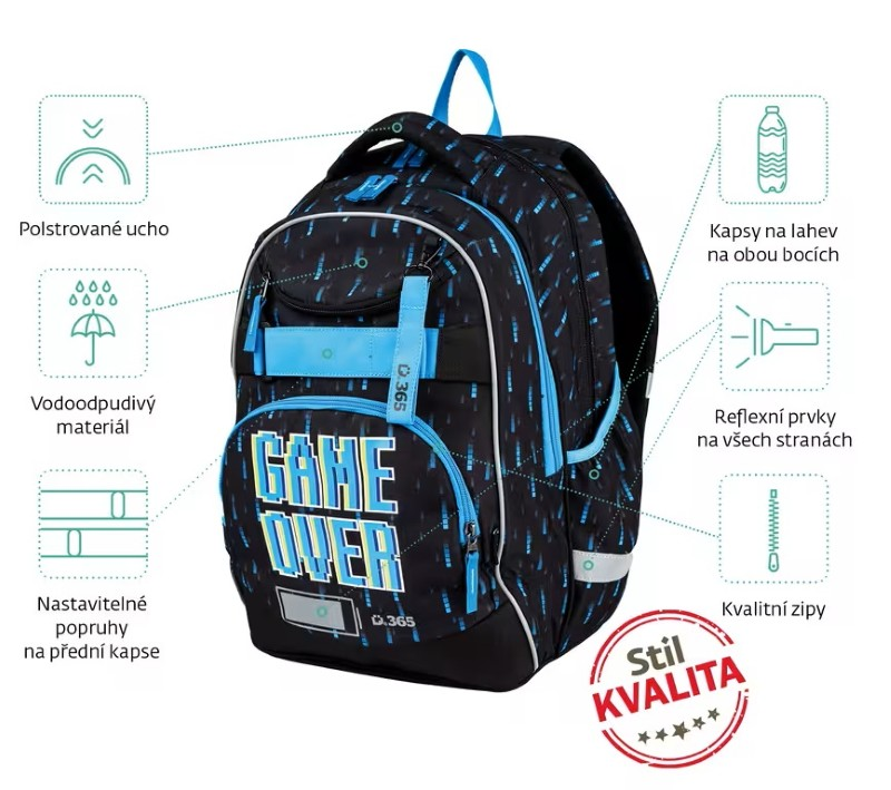 Batoh školní midi STIL Smart Game Over