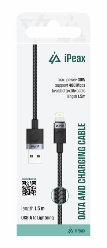 Kabel iPEAX 90010107 USB/Lightning 1,5m Black