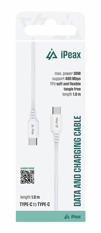 Kabel iPEAX 90010110 USB-C/USB-C 1m White