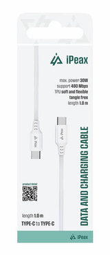 Kabel iPEAX 90010110 USB-C/USB-C 1m White