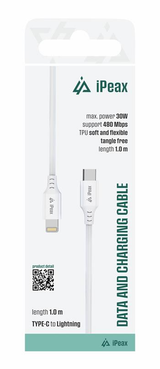 Kabel iPEAX 90010111 USB-C/Lightning 1m White
