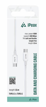 Kabel iPEAX 90010114 USB-C/USB-C 1,5m White