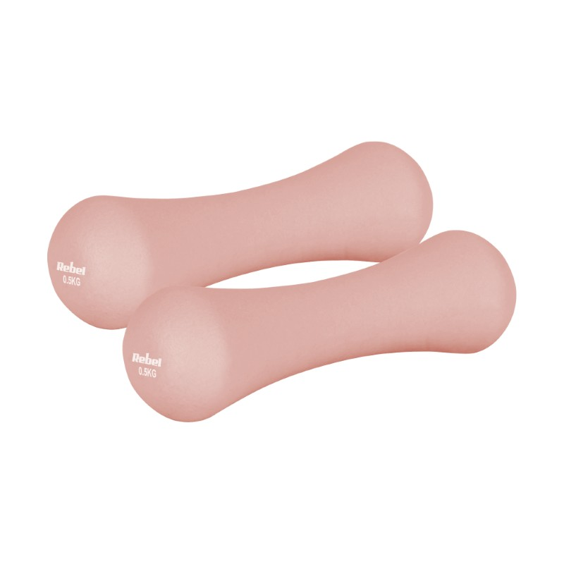 Sada činek z litiny a neoprenu REBEL RBA-2329-0.5 2x0,5kg
