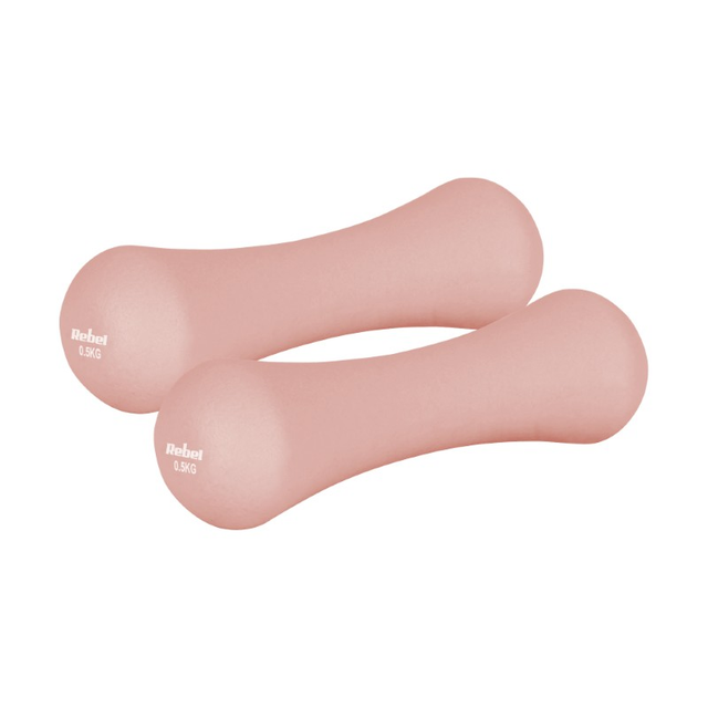 Sada činek z litiny a neoprenu REBEL RBA-2329-0.5 2x0,5kg