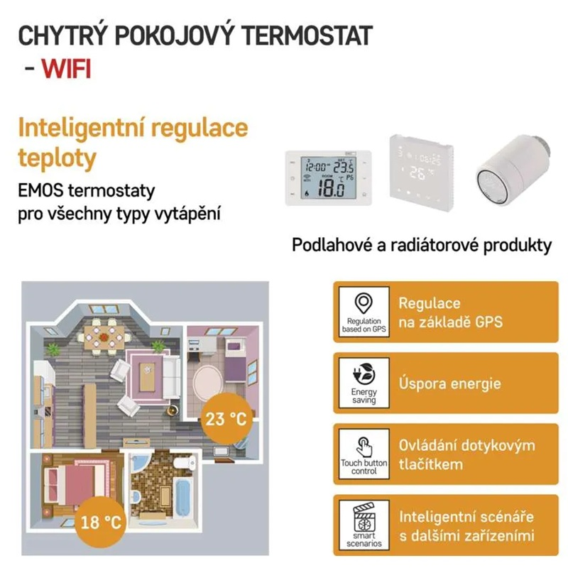 Smart termostat EMOS P56201 WiFi Tuya