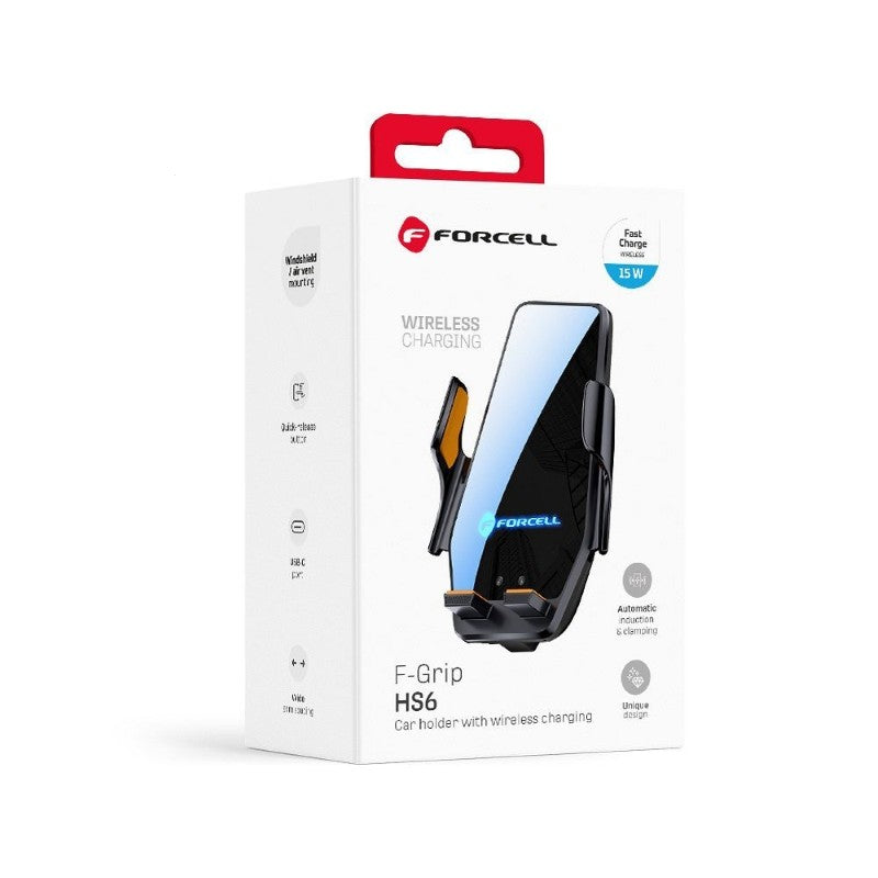 Držák do auta s nabíjením FORCELL F-Grip HS1 do větrací mřížky