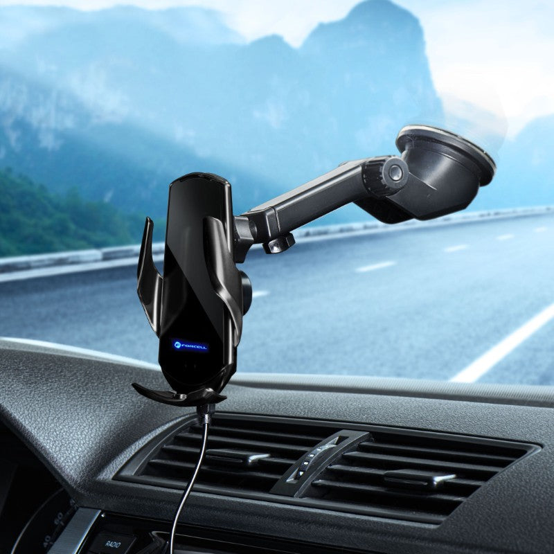 Držák do auta s nabíjením FORCELL F-Grip HS1 s přísavkou