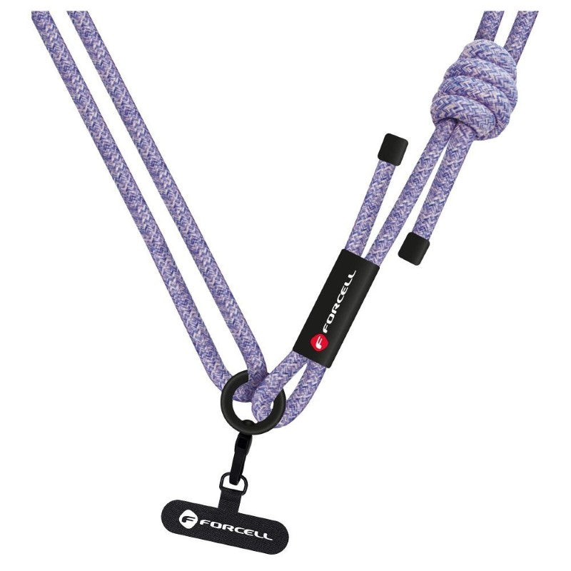Crossbody šňůrka FORCELL F-Design S10X165 Purple - nastavitelná