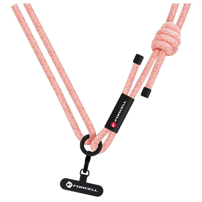 Crossbody šňůrka FORCELL F-Design S10X165 Pink - nastavitelná