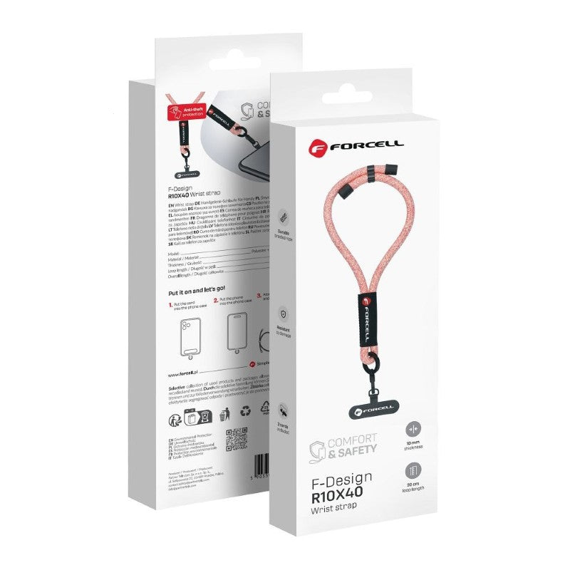 Šňůrka na zápěstí FORCELL R10X40 Pink - nastavitelná