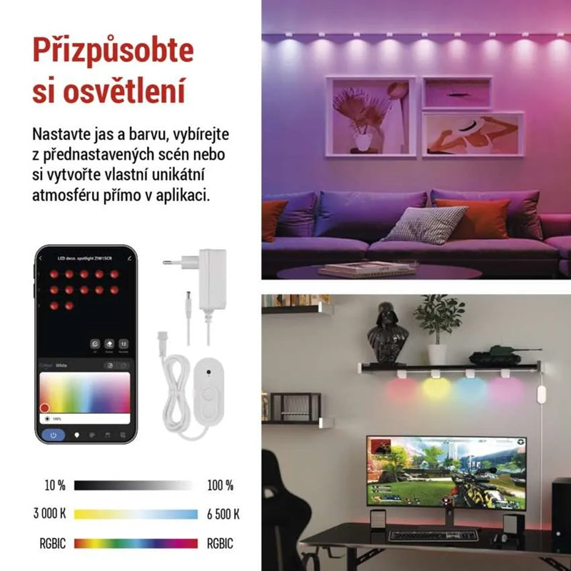 Smart LED bodové svítidlo – řetěz EMOS ZIW15CR WiFi Tuya