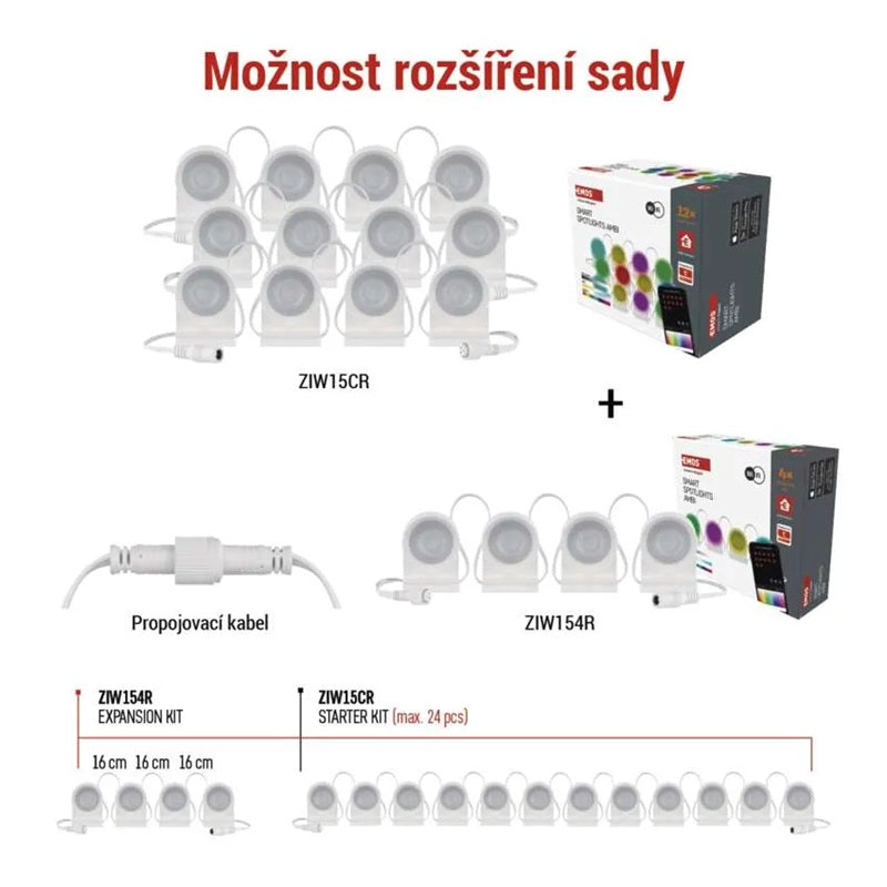 Smart LED bodové svítidlo – řetěz EMOS ZIW15CR WiFi Tuya