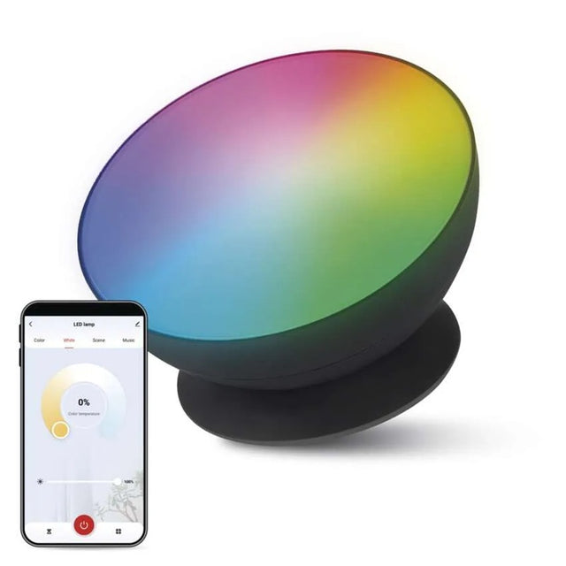 GoSmart LED ambientní lampa EMOS ZCW11BR, černá, teplá bílá–studená bílá/ RGB, WiFi