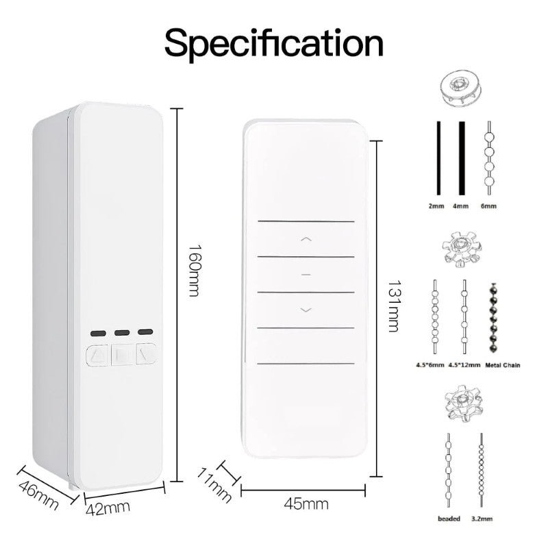 Smart motor žaluzií a rolet MOES Curtain Controller Retrofit WiFi Tuya