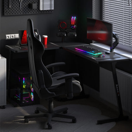 Stůl herní HUZARO Hero 6.0 Black Corner 147cm