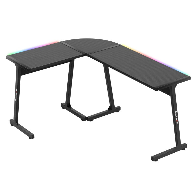 Stůl herní HUZARO Hero 6.0 RGB Black Corner 147cm