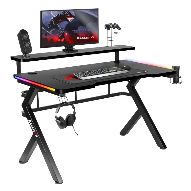 Stůl herní HUZARO Hero 5.0 RGB Black 120cm