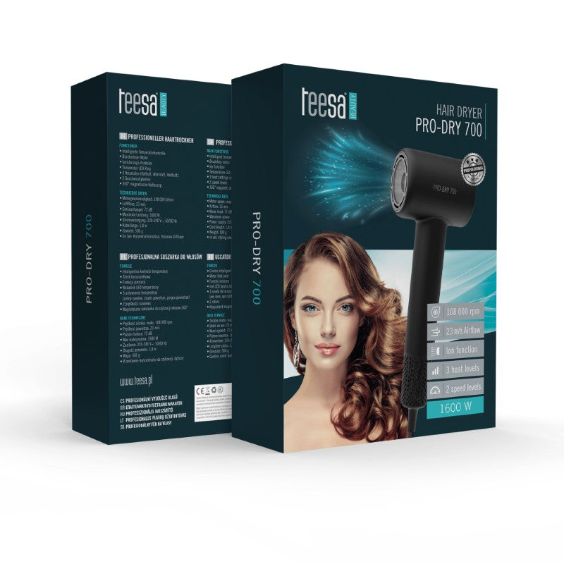 Fén na vlasy TEESA Pro Dry 700 Black