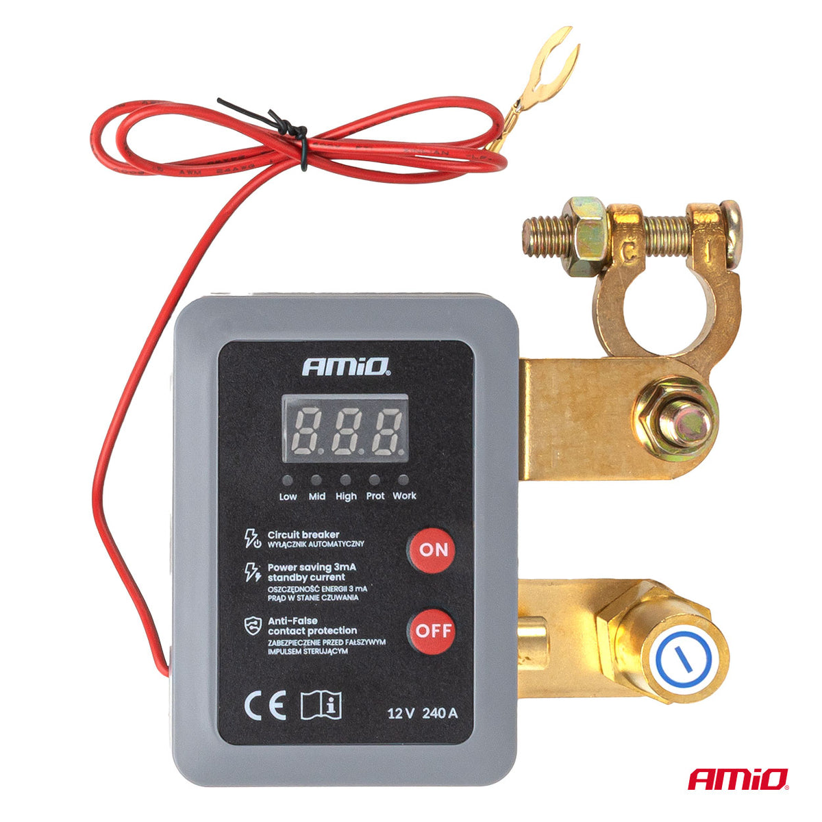 Dálkový bateriový odpojovač 12V 240A (BATT) AMiO-04832