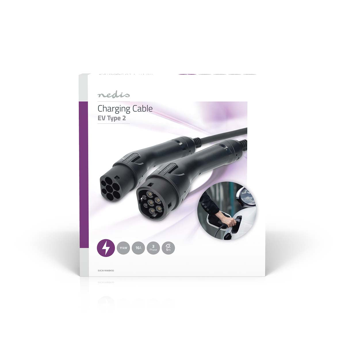 Kabel nabíjecí NEDIS EVCA11KWBK50 11kW 16A 3 fáze 5m pro elektromobily