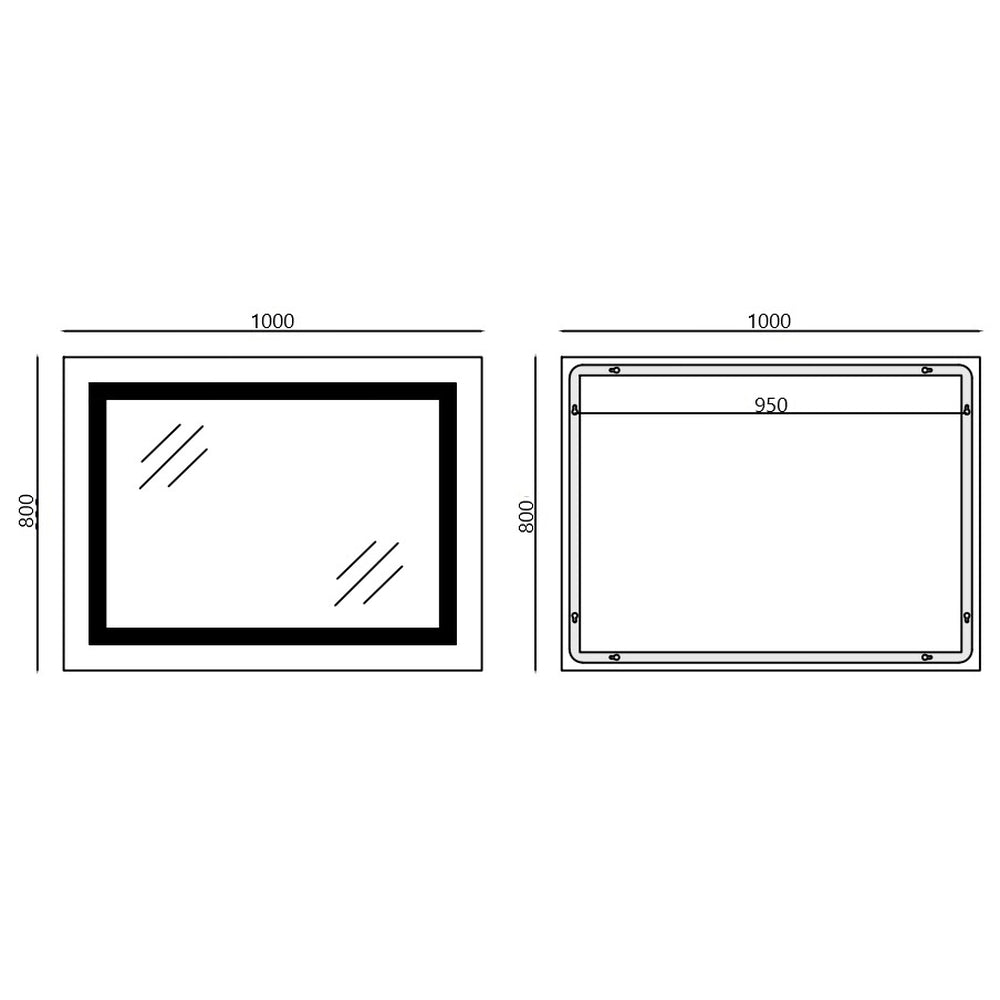 Zrcadlo koupelnové MIXXUS MR02-100×80 Warm