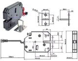 Elektrický zámek XG-07C 12VDC 1,8A černý s kontrolním kontaktem