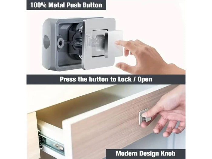 Nábytkový zámek do karavanů černý - push lock