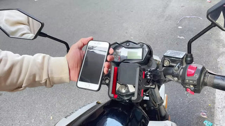 Voděodolný držák telefonu na kolo/motocykl CARCLEVER r16USBC s USB nabíječkou