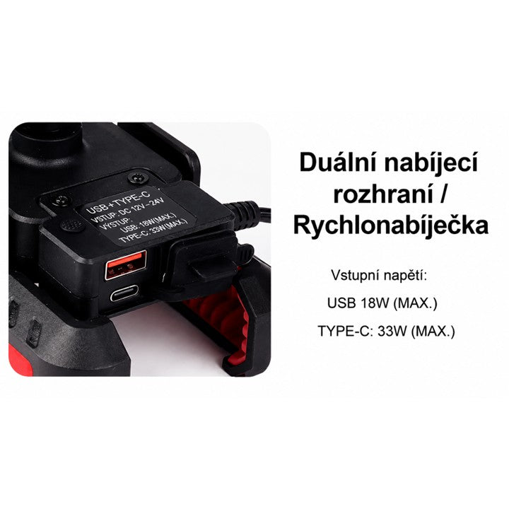 Voděodolný držák telefonu na kolo/motocykl CARCLEVER r16USBC s USB nabíječkou