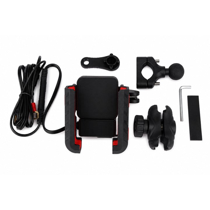 Voděodolný držák telefonu na kolo/motocykl CARCLEVER r16USBC s USB nabíječkou