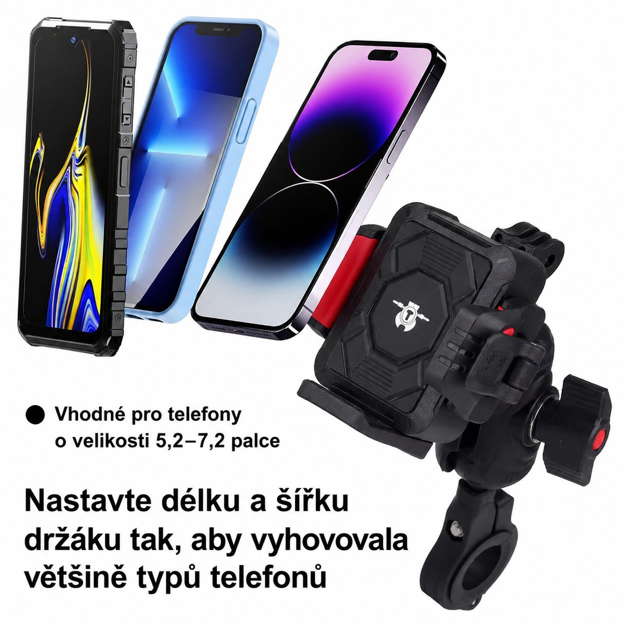 Univerzální držák telefonu na kolo/motocykl CARCLEVER r18