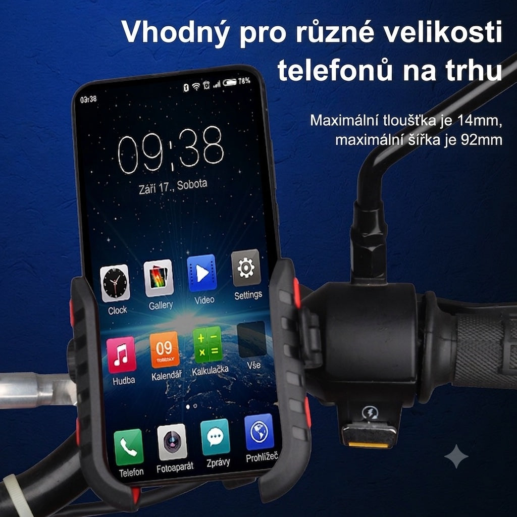 Univerzální držák telefonu na kolo/motocykl CARCLEVER r17