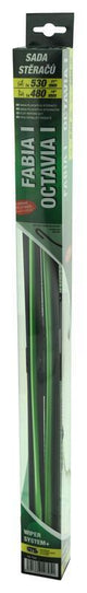 Ploché stěrače COMPASS FLAT SET 530+480mm GREEN OCT I/FAB I