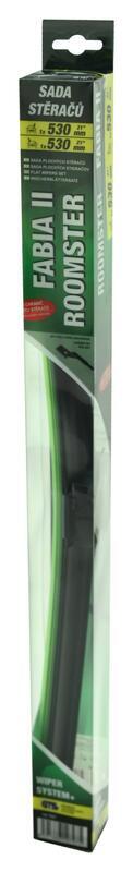 Ploché stěrače COMPASS FLAT SET 530+530mm GREEN FAB II