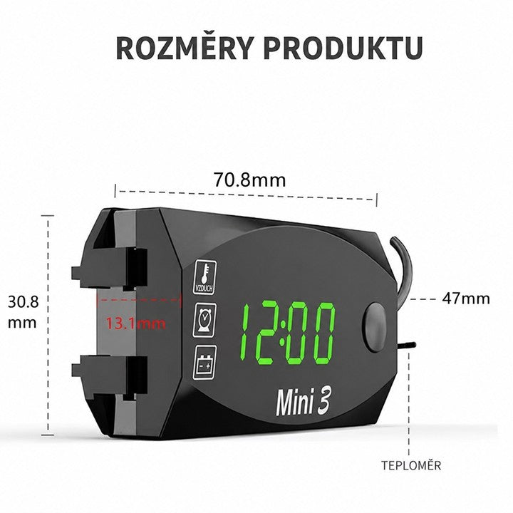 Multifunkční digitální ukazatel pro motocykl STU 35608 3v1